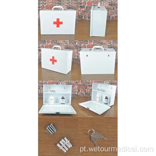 Caixa de kits de primeiros socorros para desastres médicos vazia